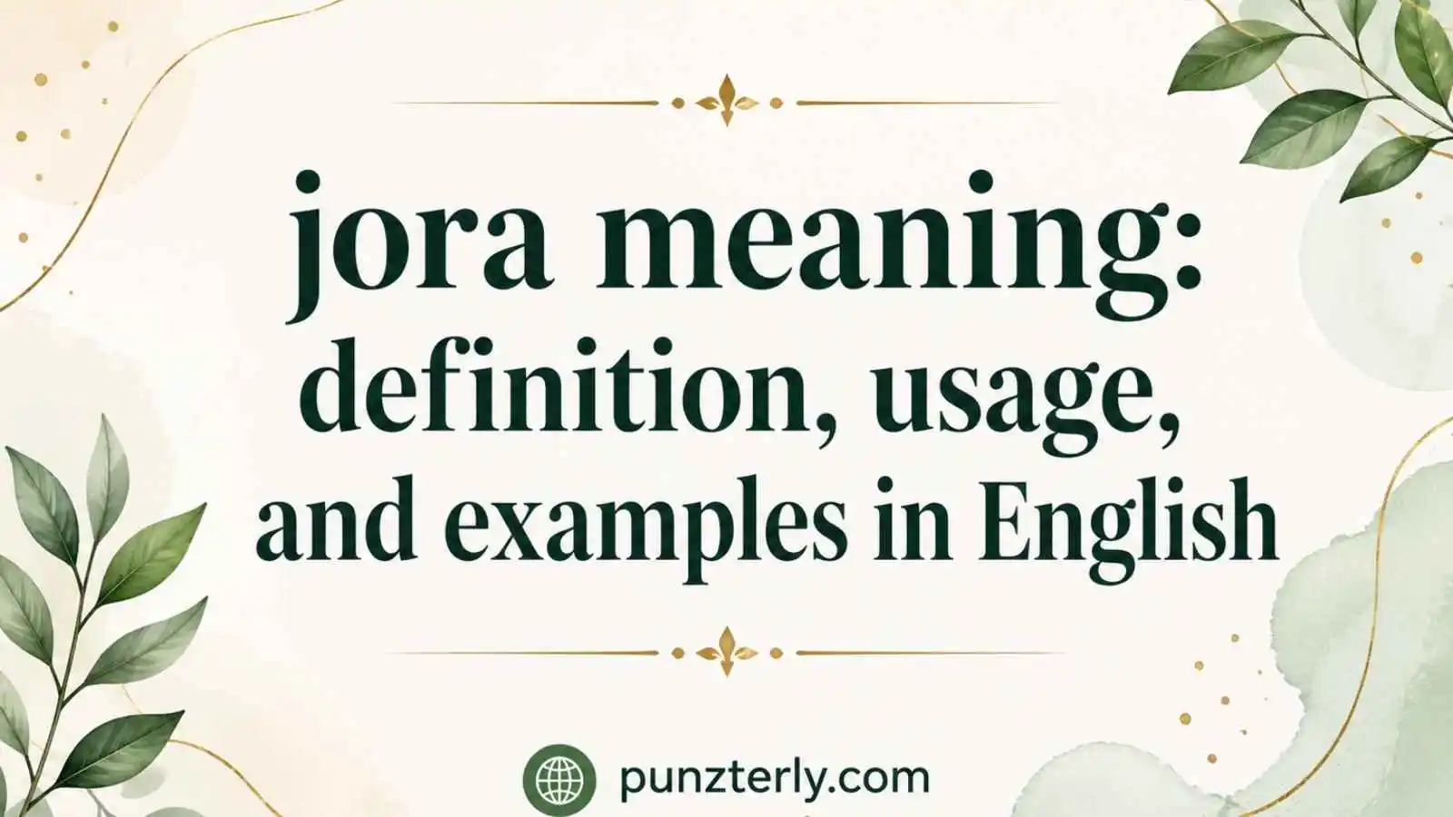 jora meaning